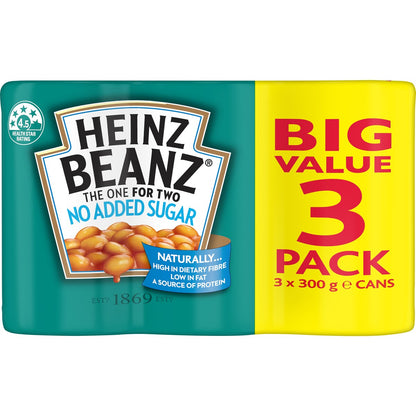 Heinz Beanz Baked Beans No Added Sugar Multipack 300g X3 Pack