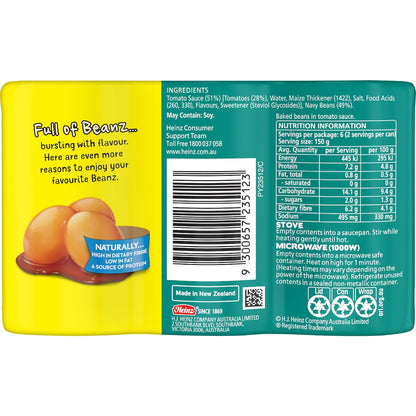 Heinz Baked Beans In Tomato Sauce Canned No Added Sugar 300g X 3 Pack