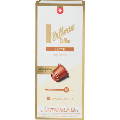 Vittoria Latte Nespresso Compatible Coffee Capsules 10 Pack