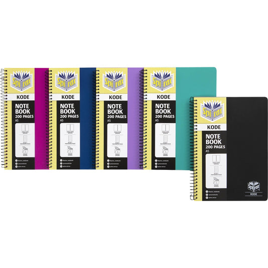 Spirax Notebook a5 Assorted Colours 200pg Each