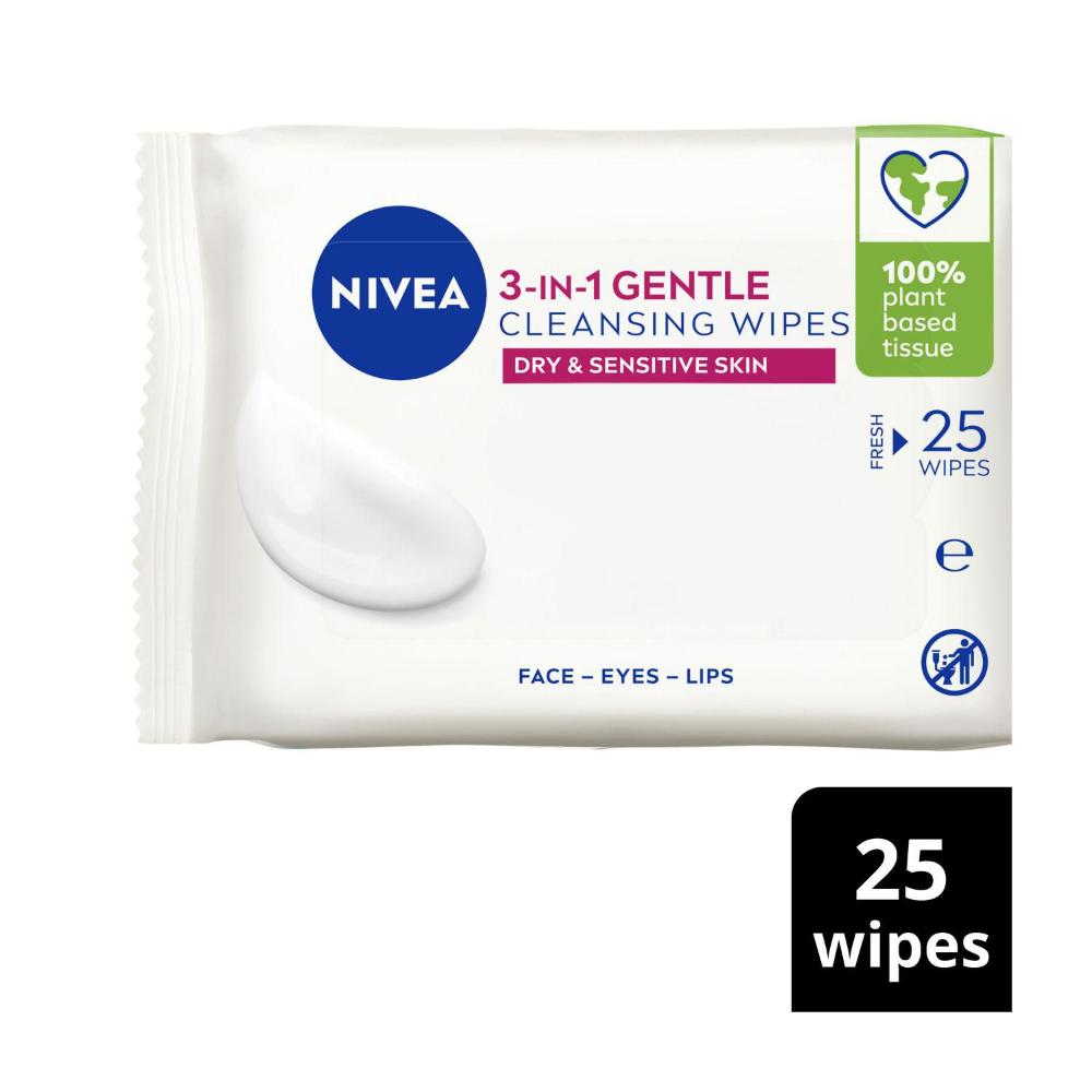 Nivea Gentle Cleansing Wipes Dry & Sensitive Skin - 25 pack