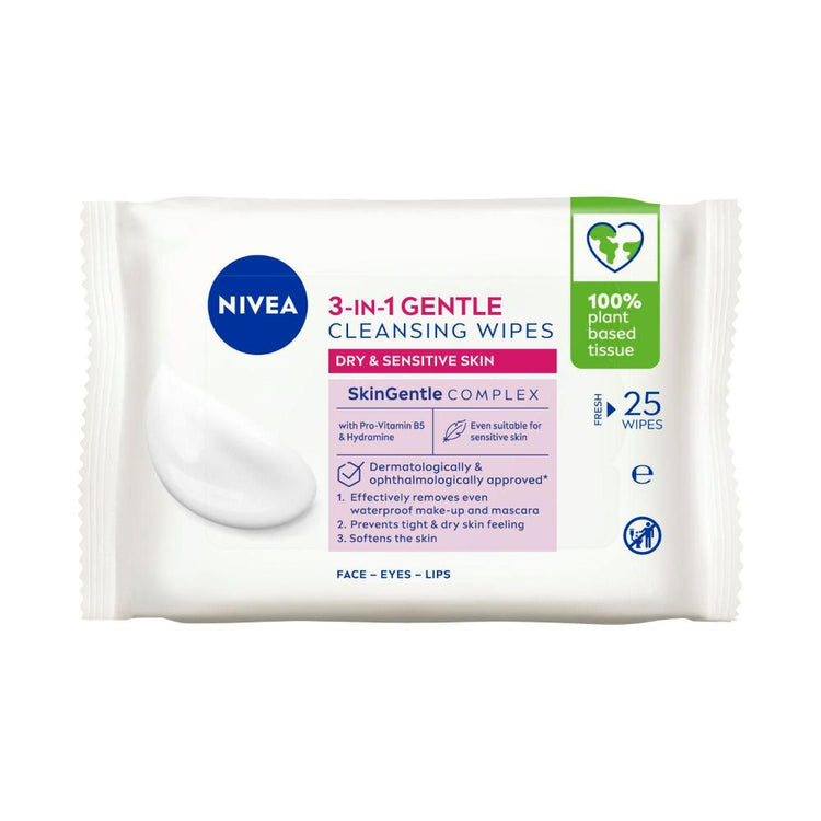 Nivea Gentle Cleansing Wipes Dry & Sensitive Skin - 25 pack