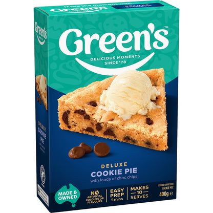 Greens Deluxe Choc Chip Cookie Pie Mix 400g