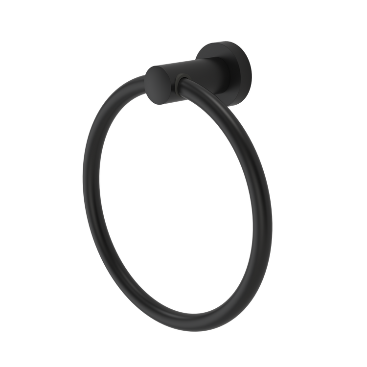 Caroma Matte Black Cosmo Towel Ring Black