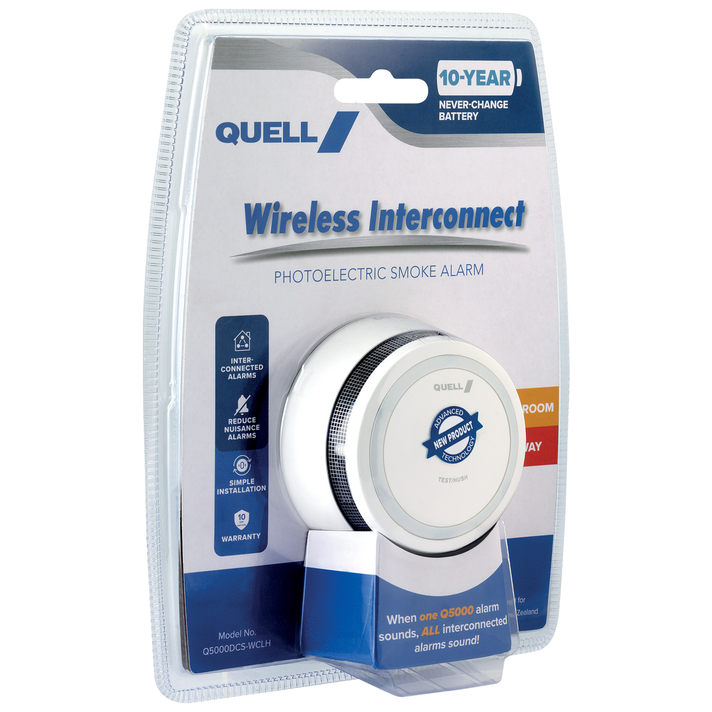 Quell Q5000 Wireless Interconnect Photoelectric Smoke Alarm - 10 Year