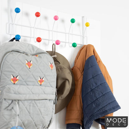Mode Over Door Hanger - 5 Multicoloured Hooks - Durable - Space Saving