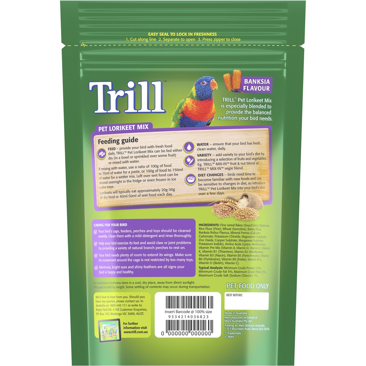 TrillPet Lorikeet Mix 500g