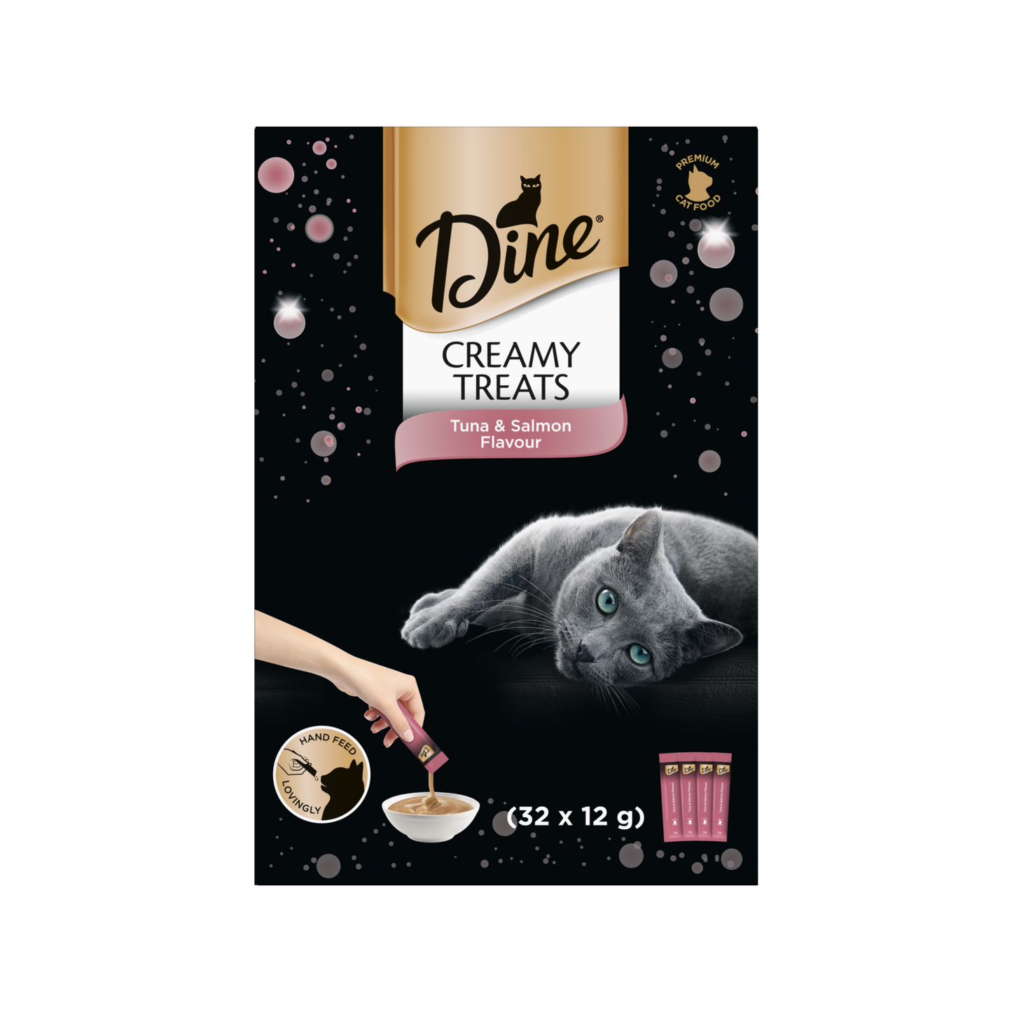 Dine Creamy Treats Tuna Salmon Flavour Cat Treats - 12g - 32 Pack