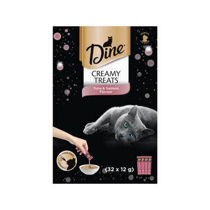 Dine Creamy Treats Tuna Salmon Flavour Cat Treats - 12g - 32 Pack