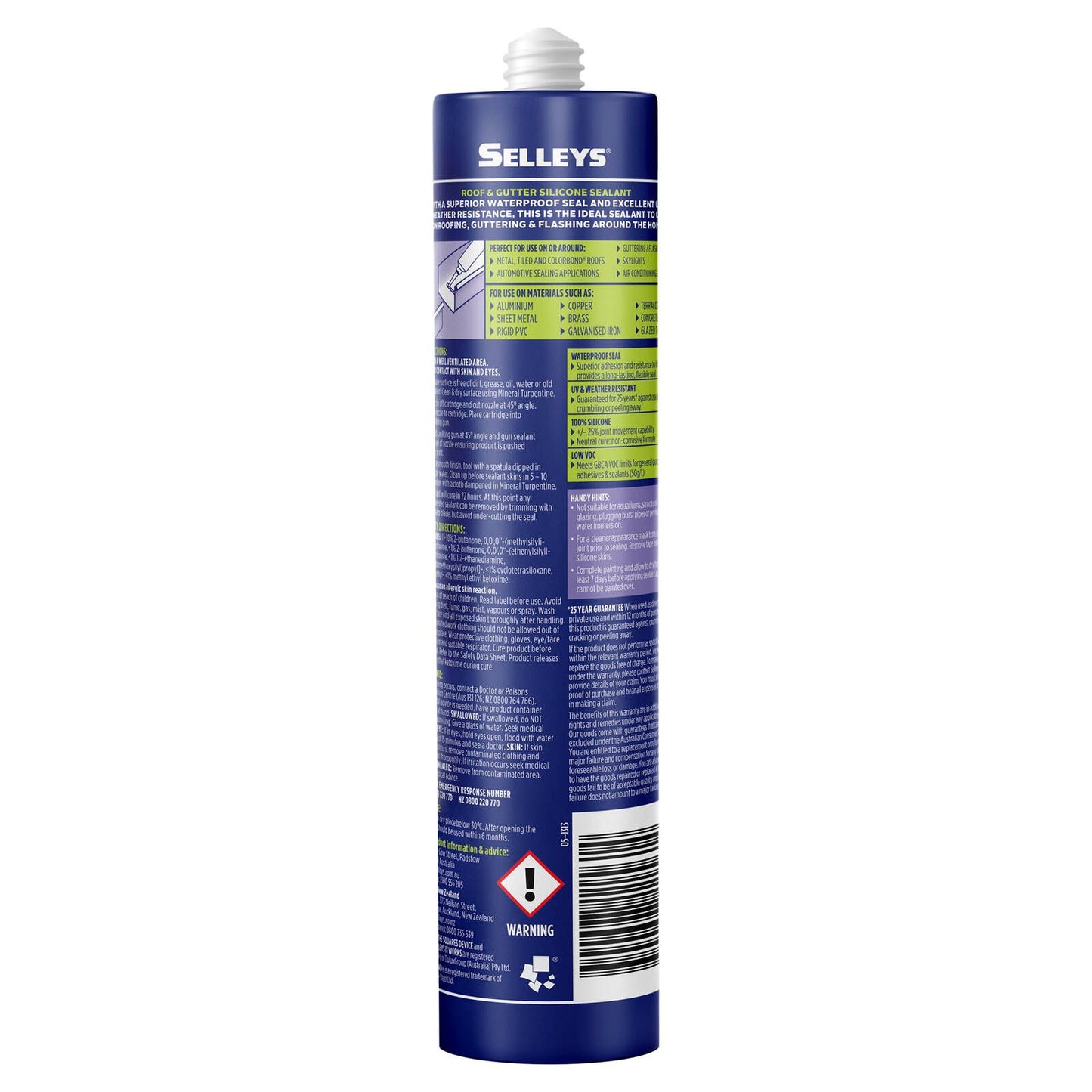 Selleys Roof and Gutter Silicone Sealant - 310g - Grey