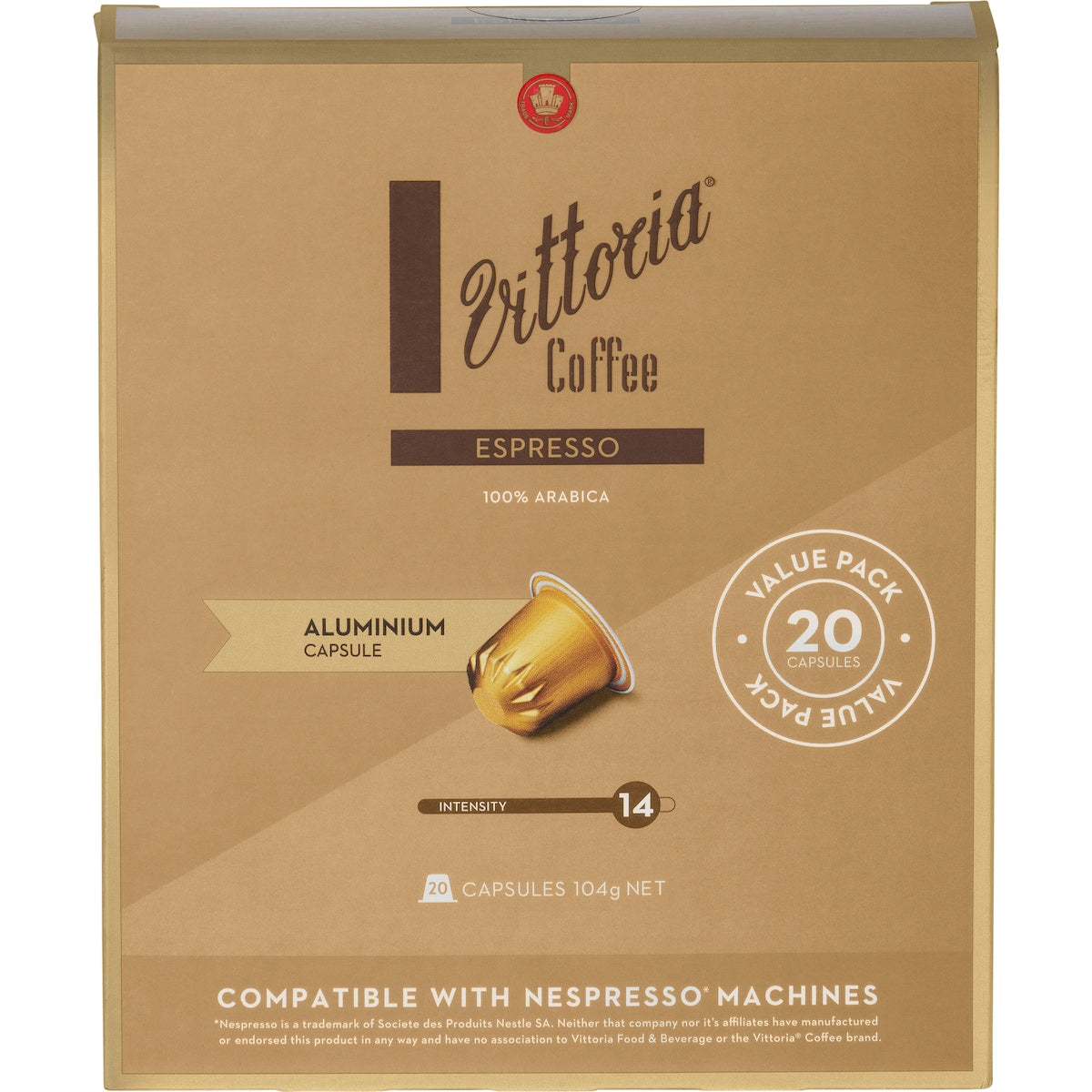 Vittoria Espresso Nespresso Compatible Coffee Capsules 20 Pack