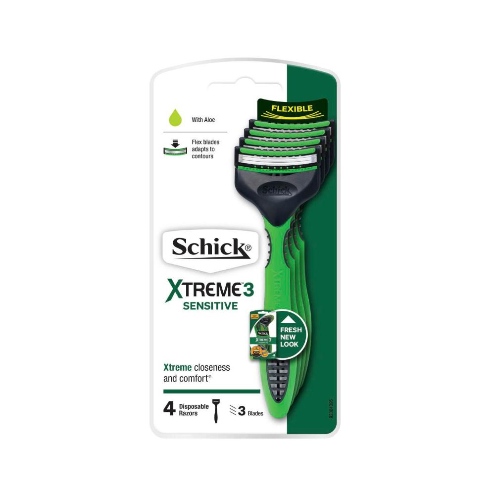 Schick Xtreme 3 Sensitive With Aloe Disposable Razor - 4 pack