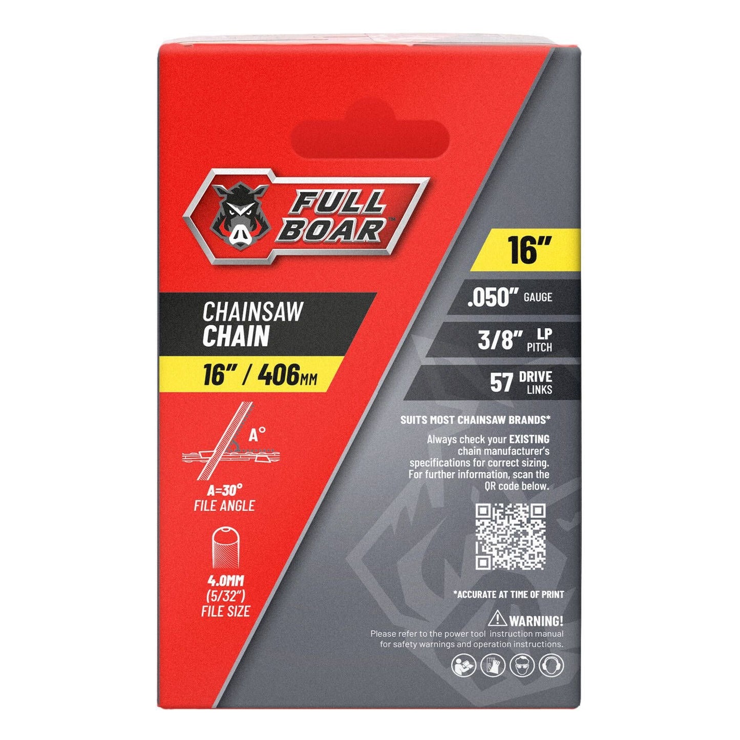Full Boar Chainsaw Chain - 16" - 406mm - 57 Drive Links