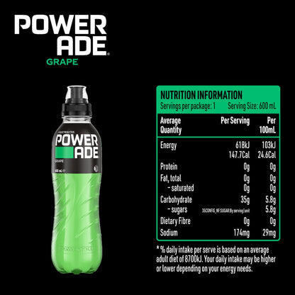 Powerade Ion4 Grape Sports Drink Sipper Cap 600ml