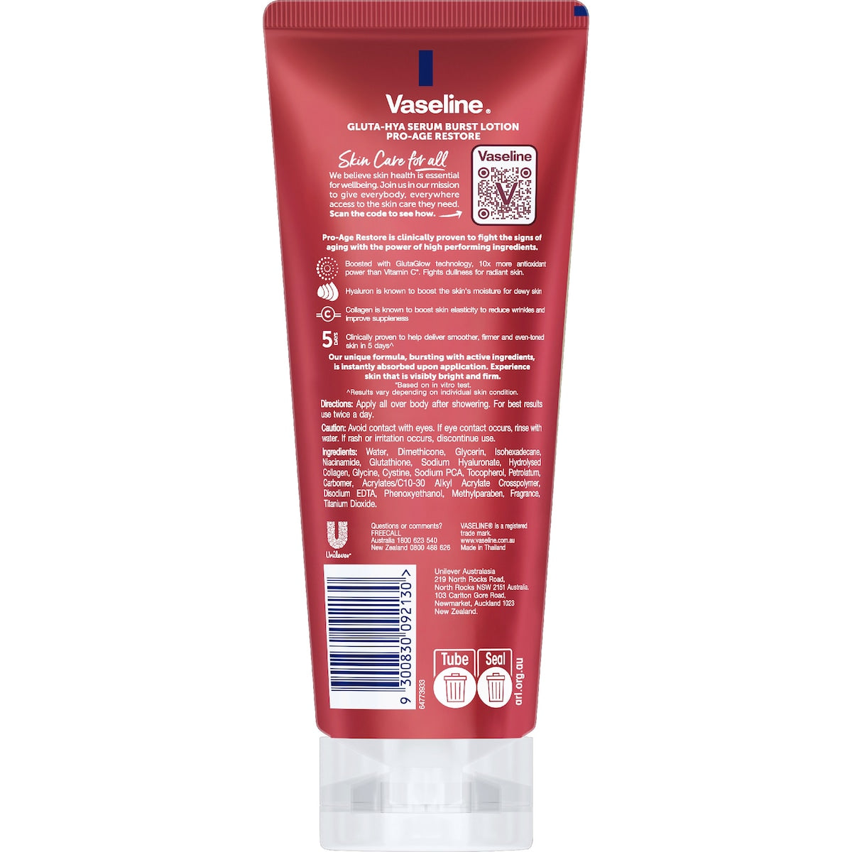 Vaseline Gluta-hya Body Lotion Pro-age Restore 200ml