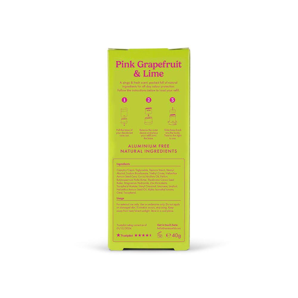 Wild Ombre Case With Pink Grapefruit & Lime Vegan Natural Deo - 40g