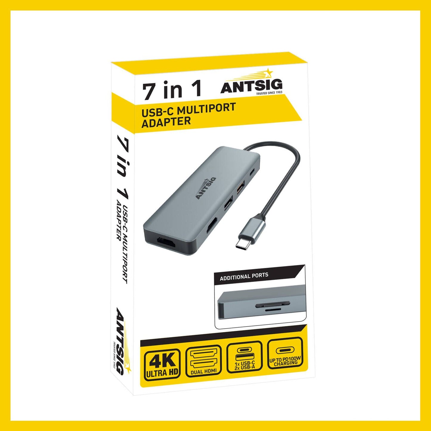 Antsig 7 in 1 USB C Multiport Adapter