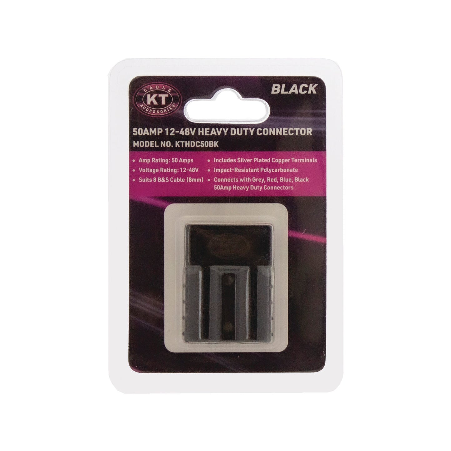 Kt Solar HD Connector - 50A - Black