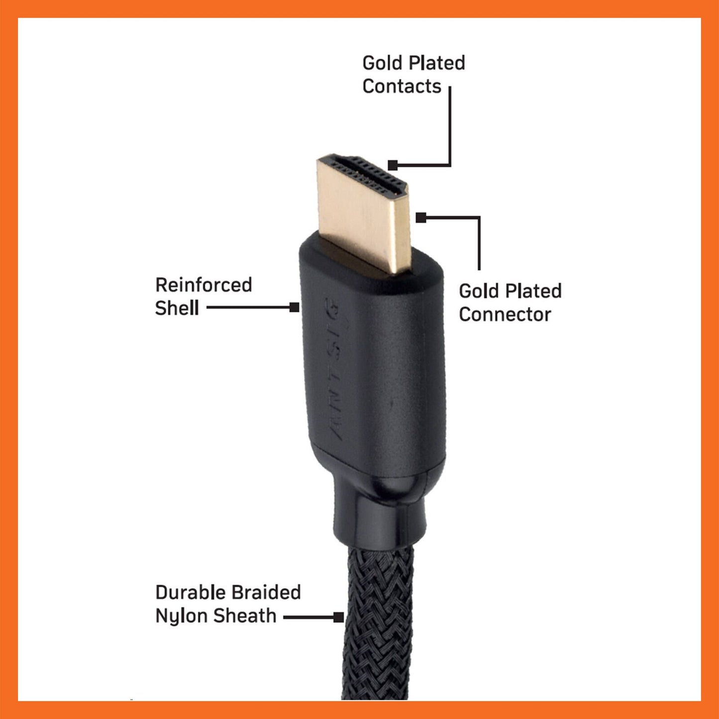 Antsig HDMI Braided Cable - 10m - 4K
