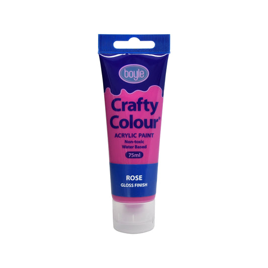 Boyle Crafty Colour Acrylic Paint - 75ml - Rose