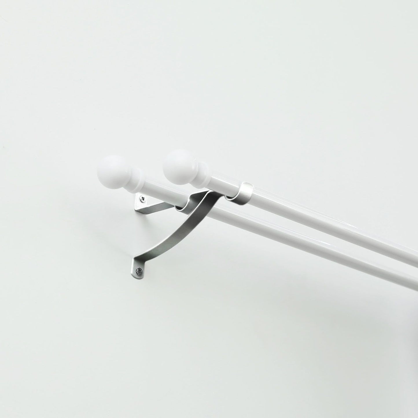 Windoware Satin Double Stayed Curtain Rod Bracket - 127mm - 2 Pack