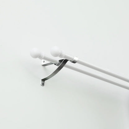 Windoware Satin Double Stayed Curtain Rod Bracket - 127mm - 2 Pack