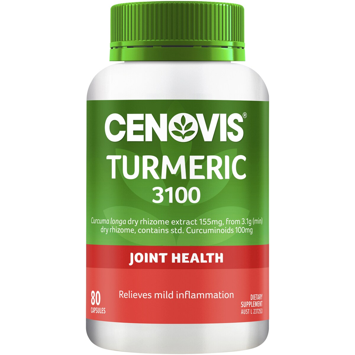 Cenovis Turmeric 3100 Capsules With Curcuminoids For Joint Health 80 pack