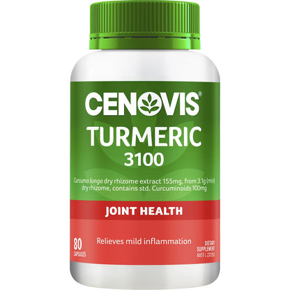 Cenovis Turmeric 3100 Capsules With Curcuminoids For Joint Health 80 pack