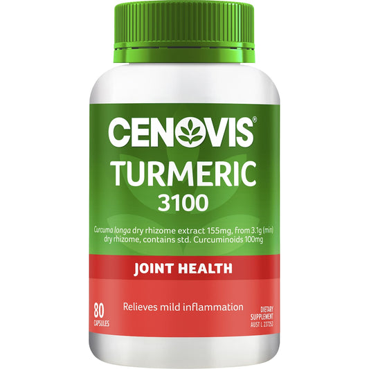 Cenovis Turmeric 3100 Capsules With Curcuminoids For Joint Health 80 pack