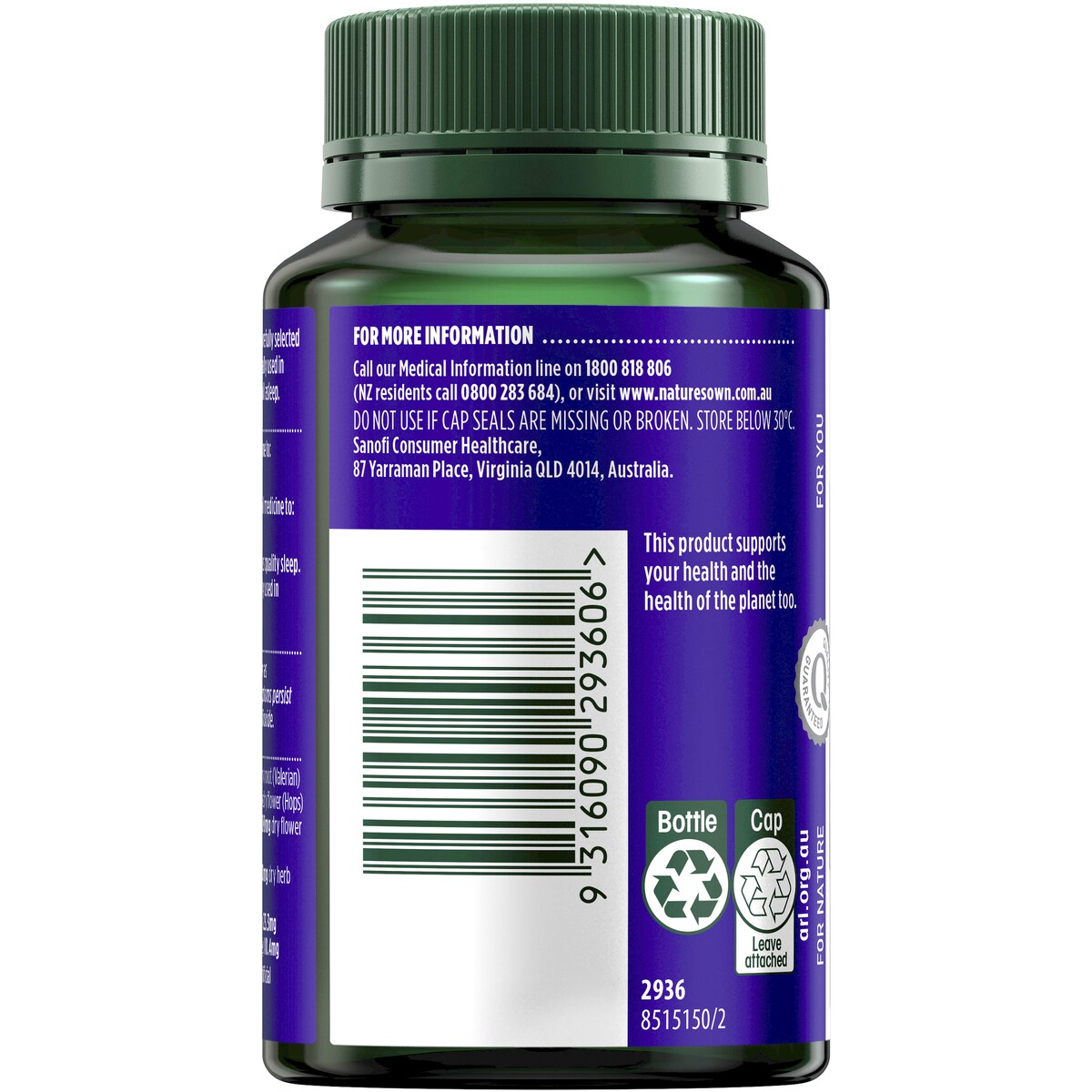 Natures Own Sleep Ezy Capsules With Hops, Valerian + Chamomile 100 Pack