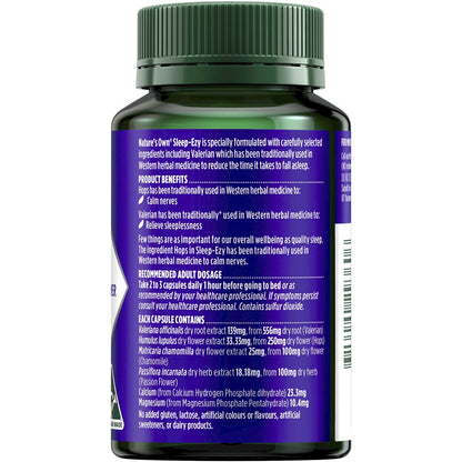 Natures Own Sleep Ezy Capsules With Hops, Valerian + Chamomile 100 Pack