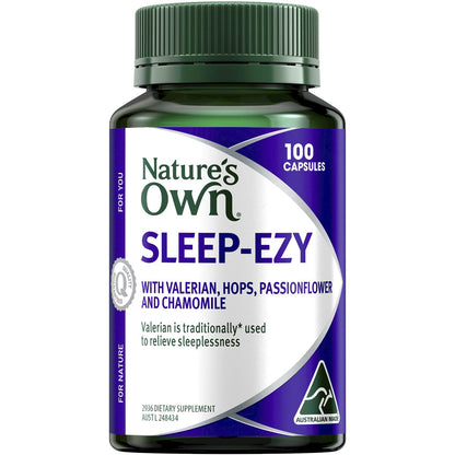 Natures Own Sleep Ezy Capsules With Hops, Valerian + Chamomile 100 Pack