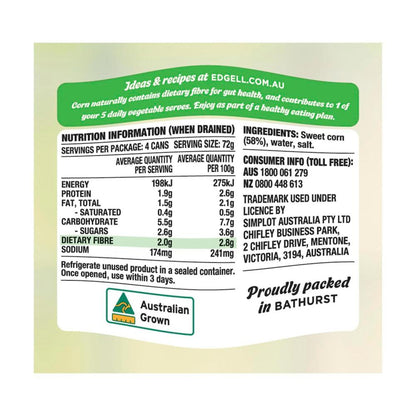 Edgell Corn Kernels 125g - 4 pack