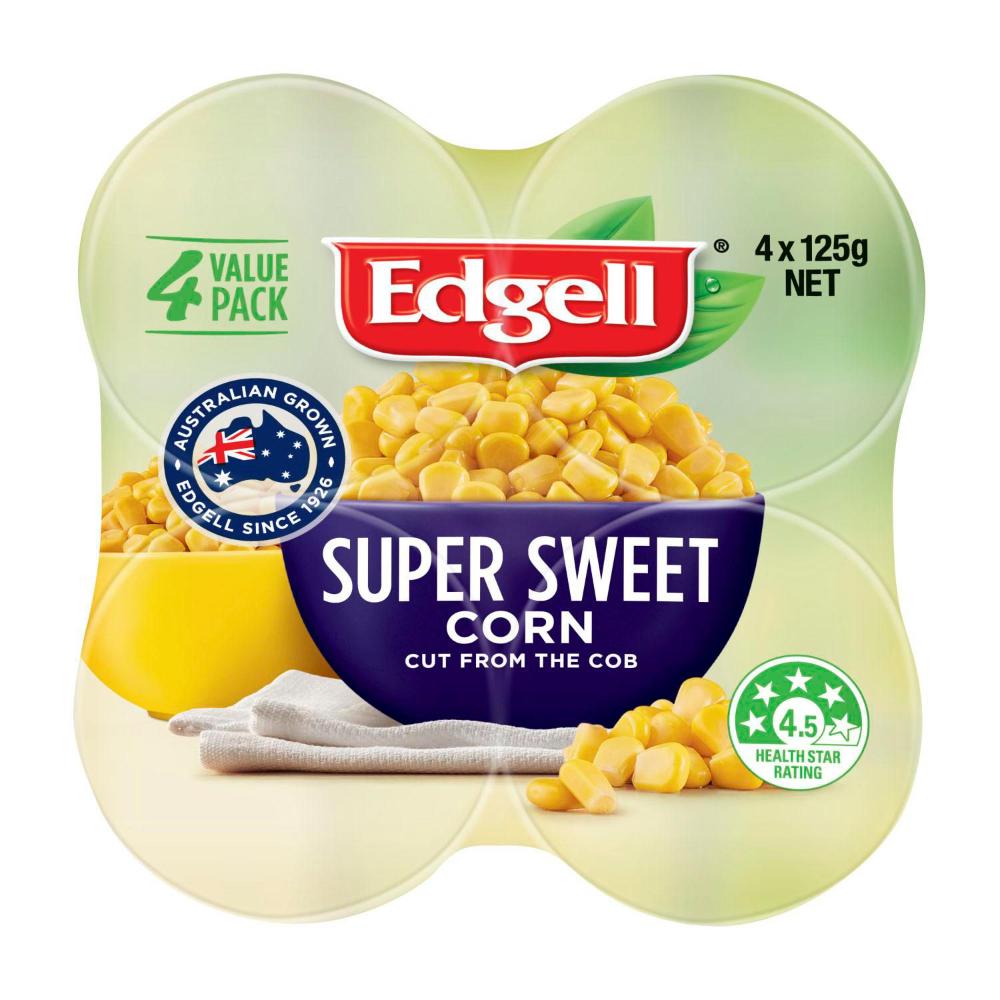 Edgell Super Sweet Corn Kernels 4 Pack - 500g