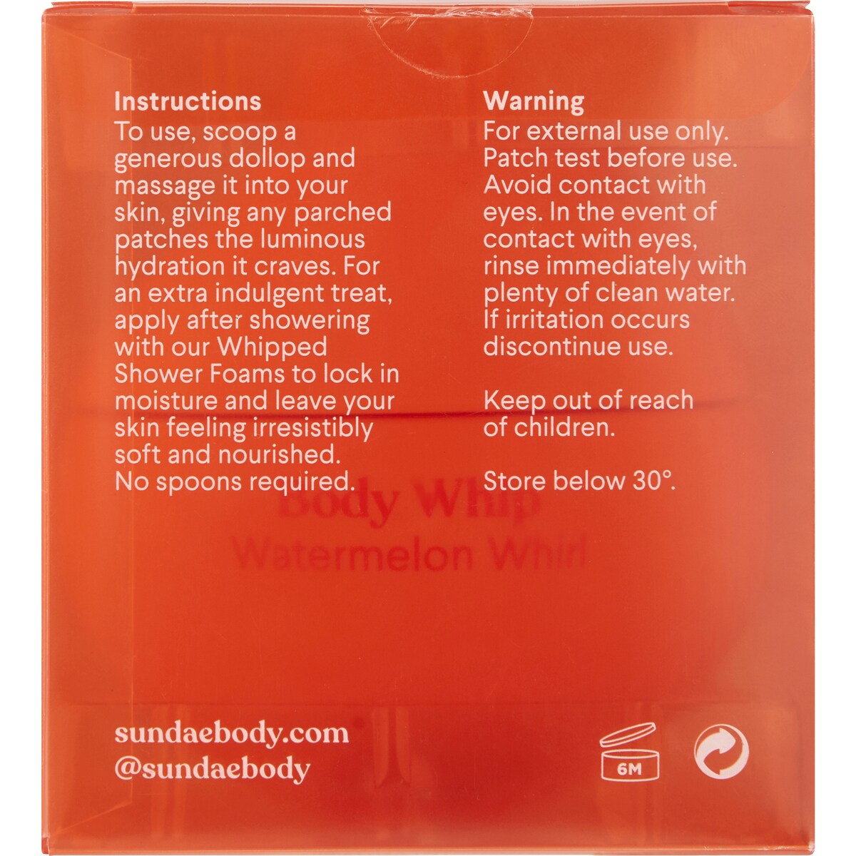 Sundae Body Whip Watermelon Whirl 200mL