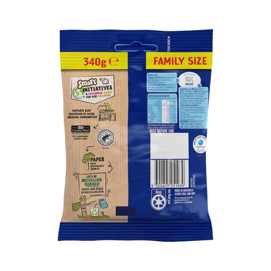 Smarties Milk Choc Family Share Bag - 340g