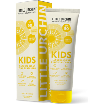 Little Urchin Spf 50 Kids Natural Clear Zinc Sunscreen 100g