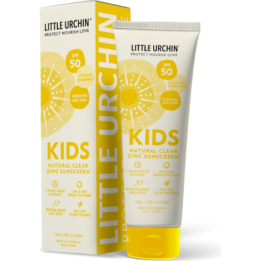 Little Urchin Spf 50 Kids Natural Clear Zinc Sunscreen 100g