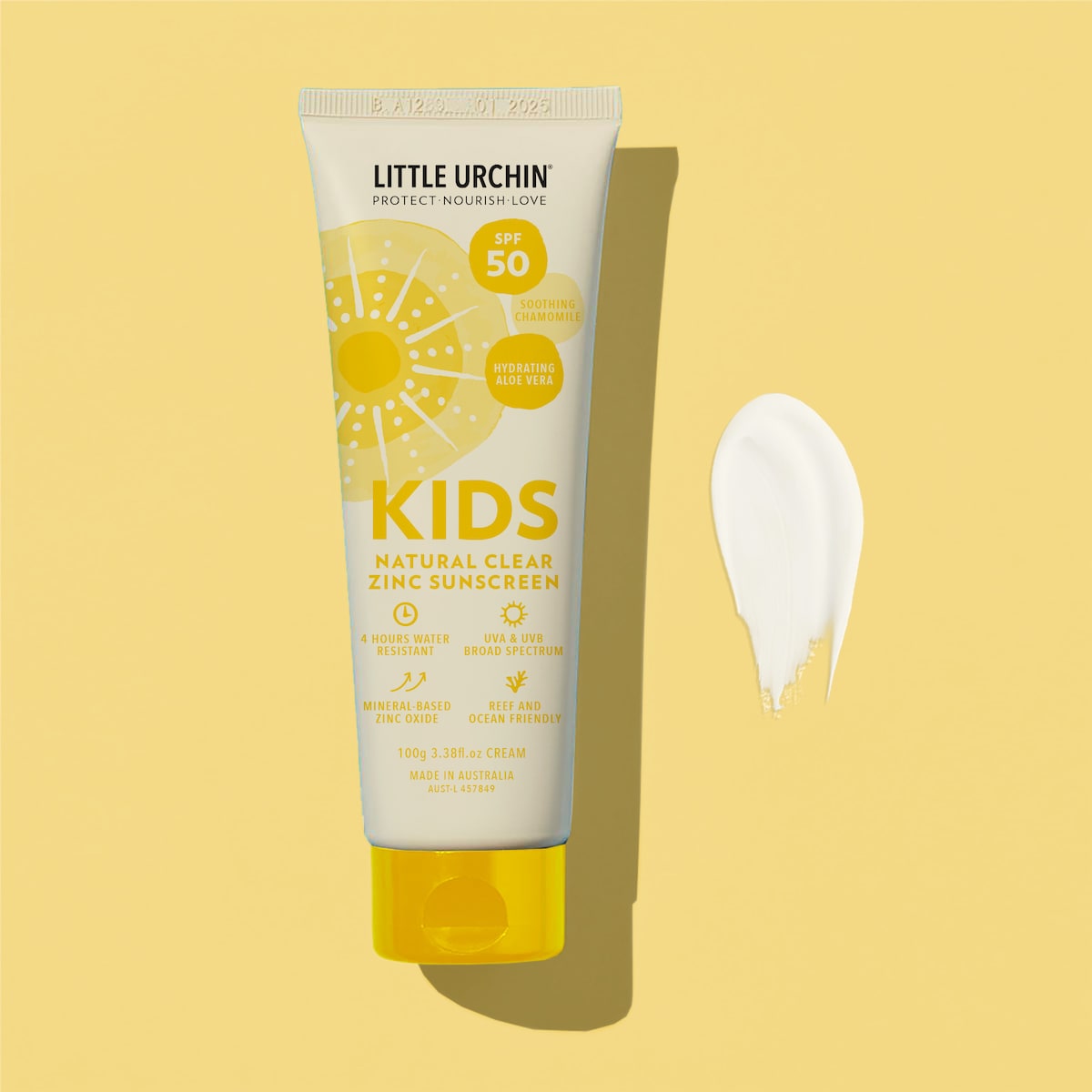 Little Urchin Spf 50 Kids Natural Clear Zinc Sunscreen 100g