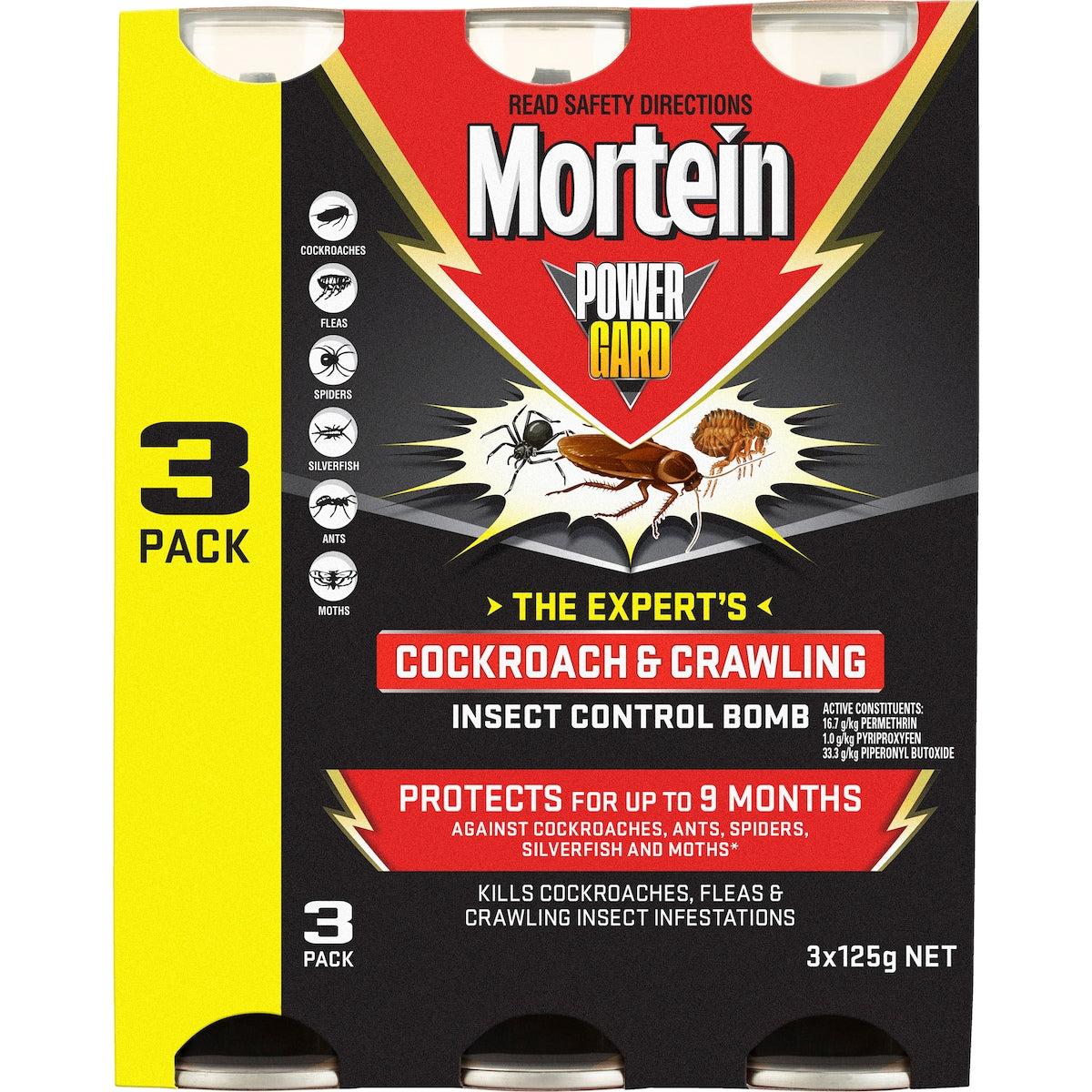Mortein Powergard Insect Control Bombs 3 Pack