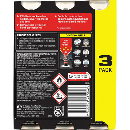 Mortein Powergard Insect Control Bombs 3 Pack