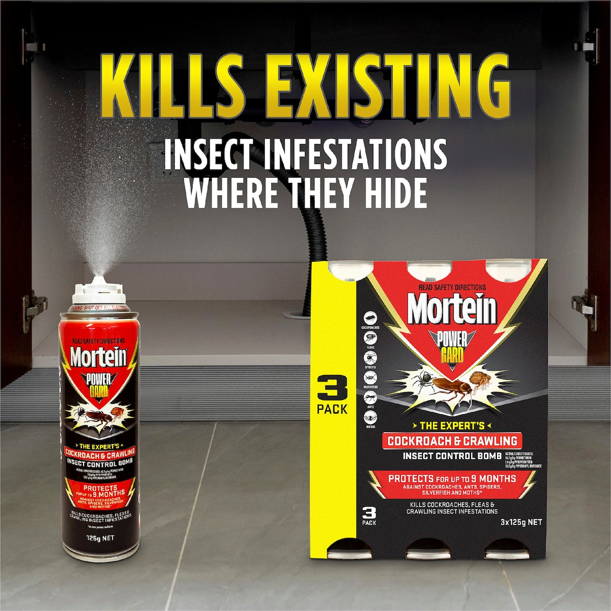 Mortein Powergard Insect Control Bombs 3 Pack