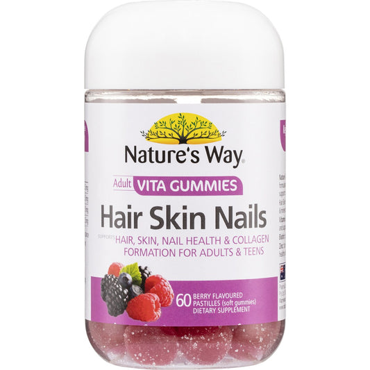 Natures Way Adult Vita Gummies Hair Skin & Nails 60 pack