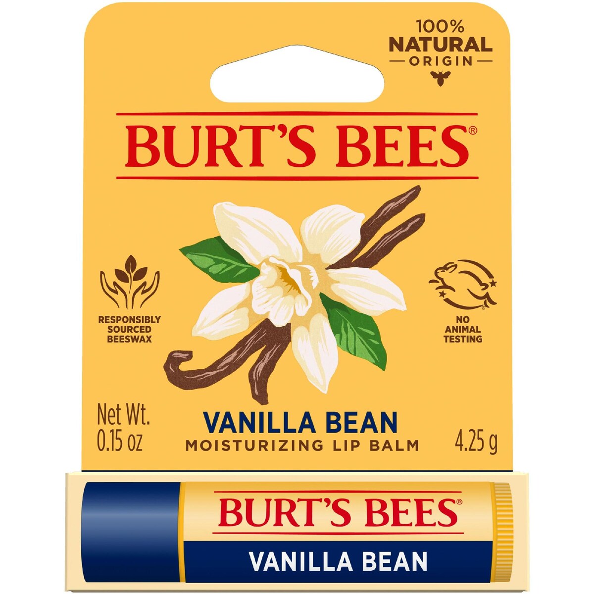 Burts Bees Moisturising Lip Balm Vanilla Bean 4.25g