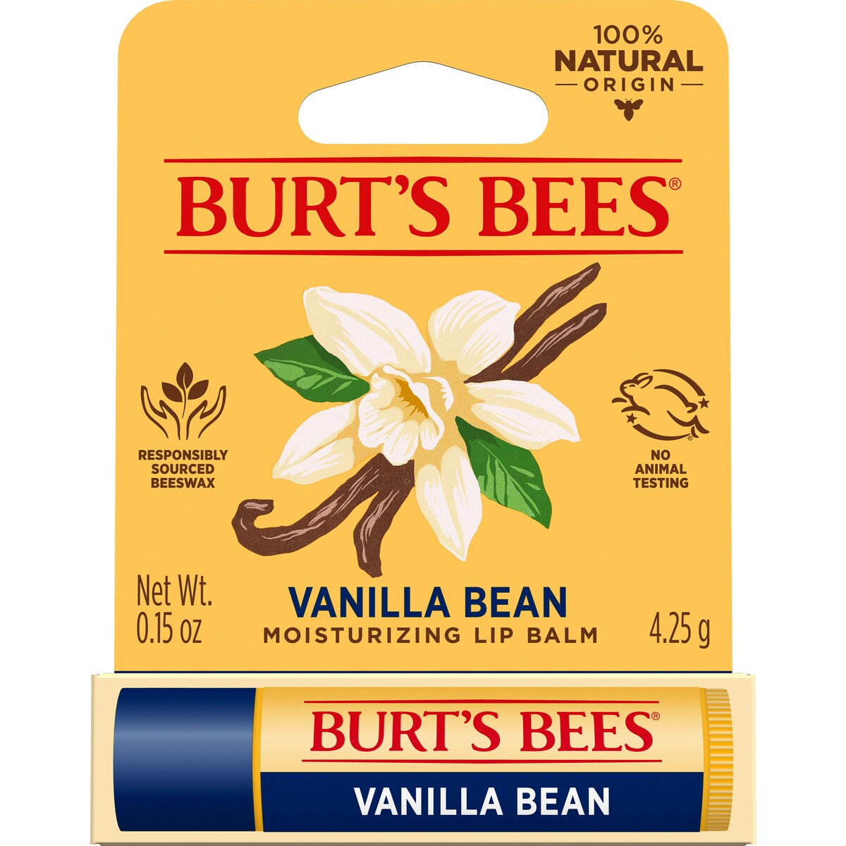 Burts Bees Moisturising Lip Balm Vanilla Bean 4.25g