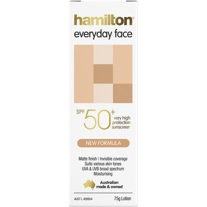 Hamilton Spf 50+ Everyday Face Matte Finish Sunscreen 75g