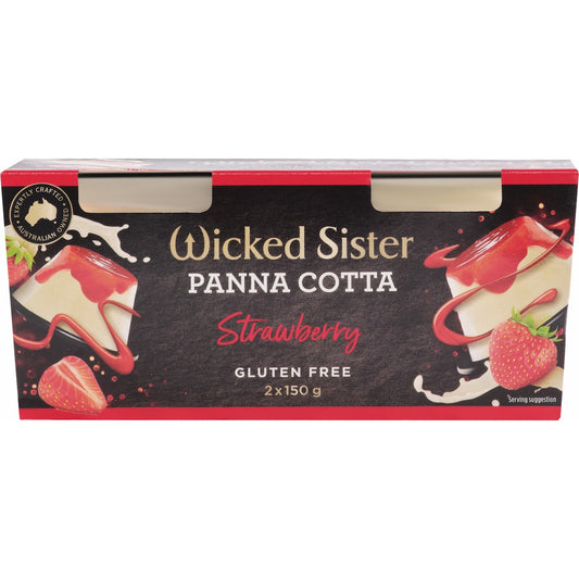 Wicked Sister Strawberry Panna Cotta 150g X2 Pack