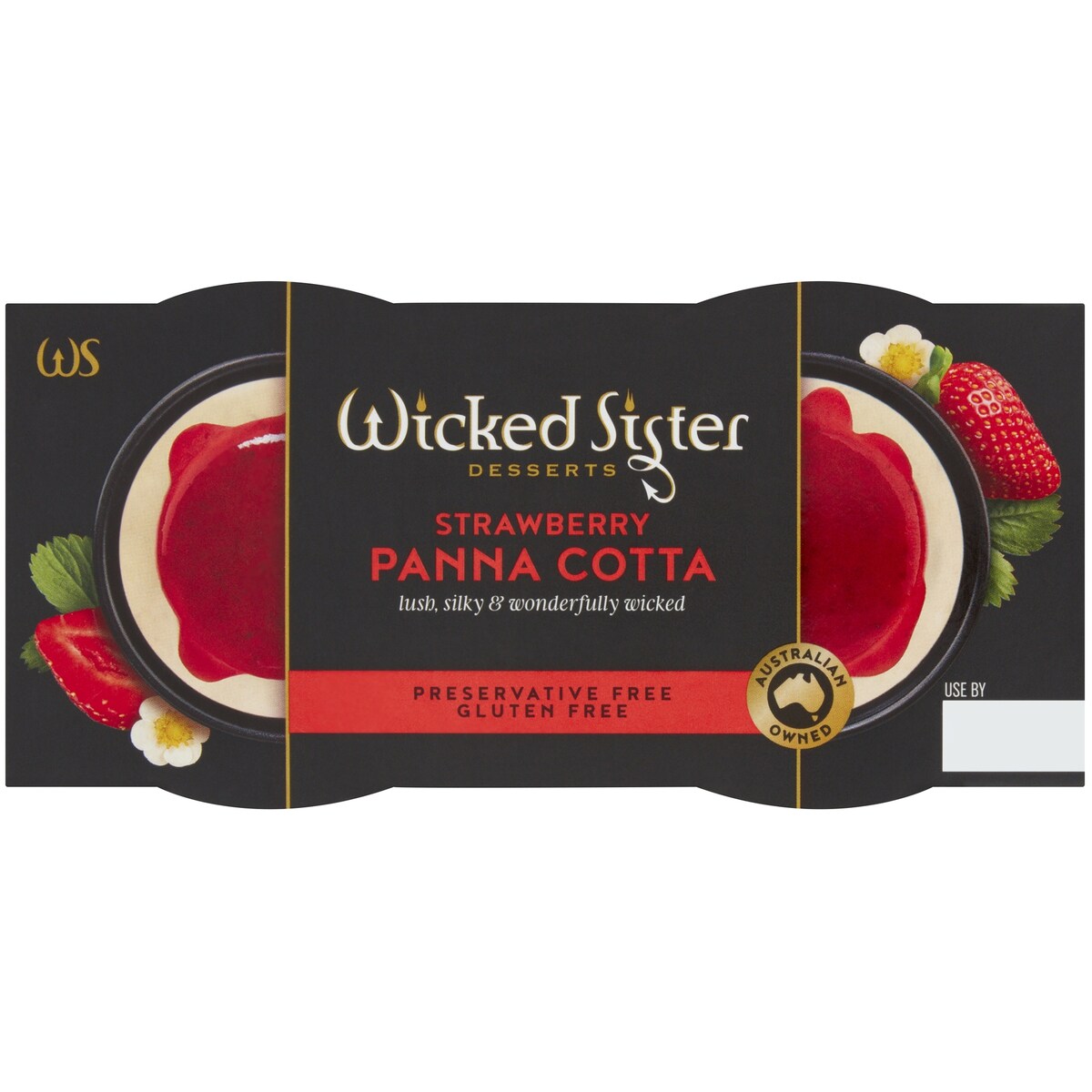 Wicked Sister Strawberry Panna Cotta 150g X2 Pack