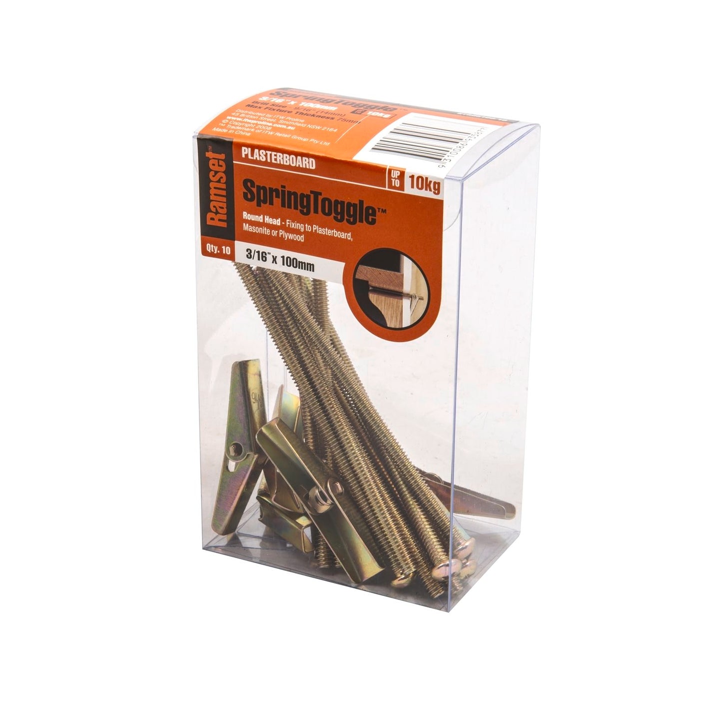 Ramset Spring Toggle - 3/16" x 100mm - 10 Pack