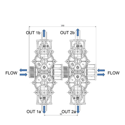 K Rain 25mm Dual Outlet Modular Solenoid Valve - 175LPM Flow Rate